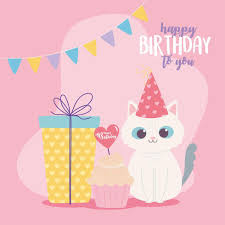 birthday cat vector art icons and