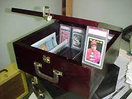 A fire proof case of this size would be extremely heavy. Baseball Card Storage Box For Graded Ungraded Baseball Football Cards Shadow Boxes Home Garden