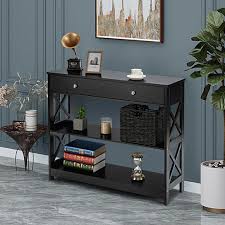 console table drawer shelves sofa