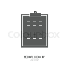 Patient Chart Clipboard Single Logo Stock Vector