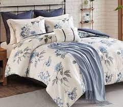Blue Zennia Queen 7pc Comforter Set