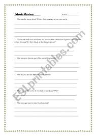 writing a movie review esl worksheet by joshuakaufman writing a movie review worksheet