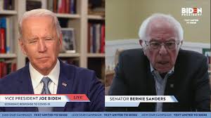 Bernie sanders is the national frontrunner for the democratic presidential nomination. Bernie Sanders Endorses Joe Biden They Announce Working Groups On Policy Issues Abc News