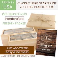 Herb Garden Seed Starter Kit Cedar Wood