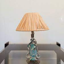 Blue Murano Sommerso Glass Table Lamp