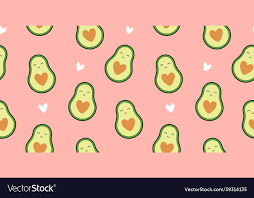cute avocado seamless pattern on pink