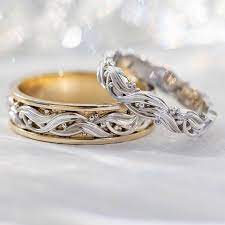 Unique Wedding Rings For Him And Her gambar png