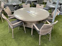 6 Seater Tulip Rattan Dining Set In