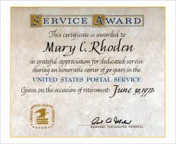 Years Of Service Award Certificate Templates Free 10 Year Service