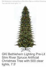 Gki Bethlehem Lights 7 5 Green River Spruce Slim Tree Pre Lit 500 Clear Lights For Sale Online