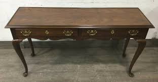 ← ethan allen cherry butler tray coffee table bartley furniture solid mahogany 3 tier muffin stand →. Drexel Cherry Wood Queen Anne Console Sofa Table Shipping Available Queenanne Drexel Sofa Table Brass Console Table Metal Console Table