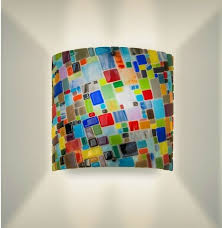 Custom Made Mosaic Glass Wall Sconce By