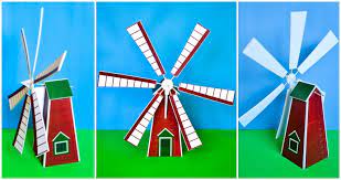 a windmill model with a printable pattern