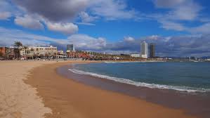 There are all types of services typical to a town beach. Barceloneta Beach And Cityscape Of Stock Footage Video 100 Royalty Free 6897793 Shutterstock