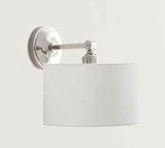 Linen Drum Shade Straight Arm Sconce