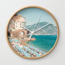 Atrani Beach Wall Clock By Under The