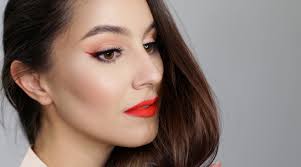 ombre winged liner red lip tutorial