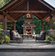 Outdoor Fireplace Designs Backyard Gazebo