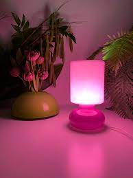 Vintage Ikea Glass Mushroom Lamp Pink