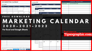 marketing calendar template for excel