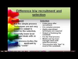 Difference Between Recruitment And Selection