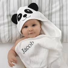 Single towels let you build a personalised collection, sets are better value. Personalised Panda Hooded Baby Towel