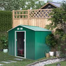 outsunny garden metal storage shed