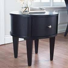 black round drawer end table