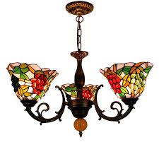 Grape Pattern Stained Glass Chandelier
