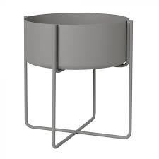 Large Kena Plant Stand In Steel Grey