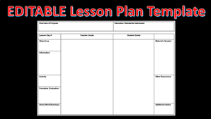 Formal Lesson Plan Template Editable
