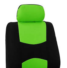 Flat Cloth Car Seat Covers Green Black