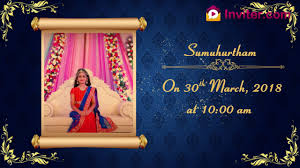 half saree ceremony video invitation