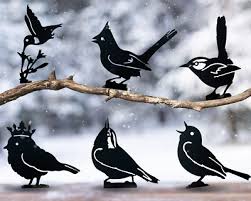 6 X Metal Bird Wall Art Birds Hanging