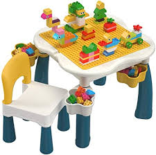 The top will lift up on these to reveal plenty of storage space that you never. Amazon Com Burgkidz Kids 5 In 1 Multi Activity Table Set 130 Pieces Large Building Blocks Compatible Bricks Toy Play Table Includes 1 Chair And Building Block Table With Storage Macaron Furniture Decor