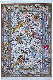 silk persian qum hunting rug