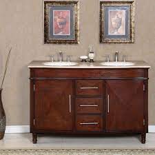 Get free shipping on qualified double sink bathroom vanity tops or buy online pick up in store today in the bath department. Silkroad Exclusive Hyp 0222 T Uwc 55 55 Inch Double Sink Bathroom Vanity Roman Vein Cut Travertine Countertop