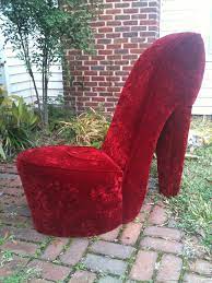 handmade solid red high heel shoe chair
