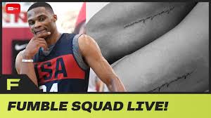 Oklahoma city — russell westbrook had done something historic again, this one a little more as his team paid him tribute, westbrook gave his own salute. Russell Westbrook Got His 1st Tattoo Says Nonojojoskye His Kids Names Fumble Live Youtube