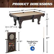 claw leg pool table with cue rack