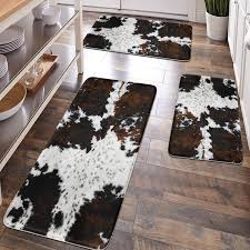 cow print pattern sponge bathroom rug