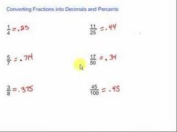 converting fractions into decimals