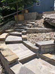 Stone Steps Retaining Walls Patio