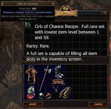 orb of chance recipe poe vendor