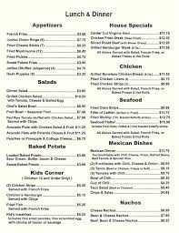 lunch and dinner menu one great food