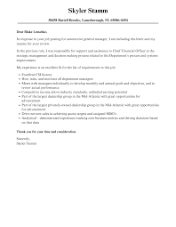 automotive general manager cover letter