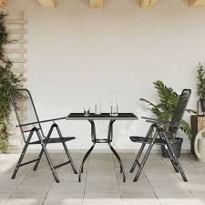 3 Piece Garden Dining Set Anthracite