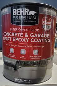 behr premium 1 gal slate gray self priming 1 part epoxy satin interior exterior concrete and garage floor paint slate gray satin