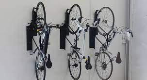 offset vertical bike racks ground