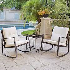 brown wicker patio rocking chairs
